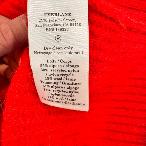 Everlane The Cocoon Crew Neck Sweater, Berry Red, size small, like new! - Picture 7 of 8